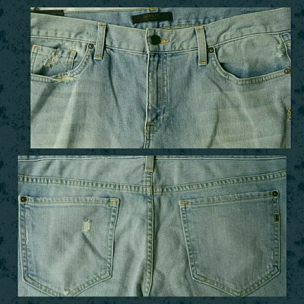 GENETIC denim ALEXA Slim straight leg Boyfriend Jeans ZEPHYR light wash NWT